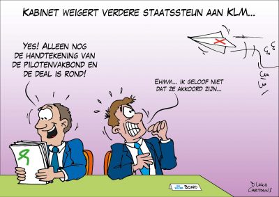 Kabinet weigert verdere staatssteun aan KLM