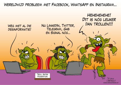 Wereldwijd probleem met Facebook, WhatsApp en Instagram trol internet sociale media