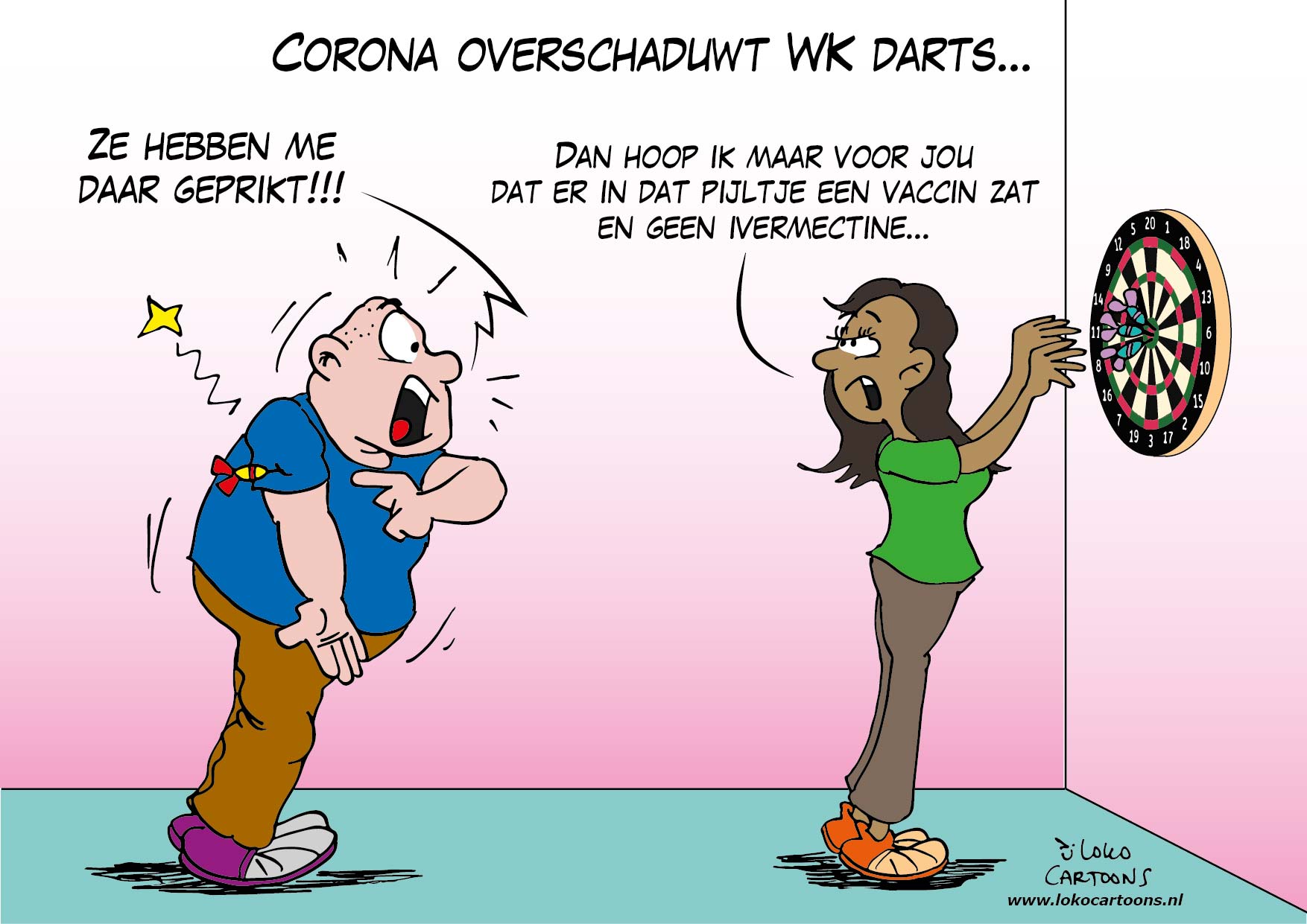 Corona overschaduwt WK Darts... - Loko Cartoons