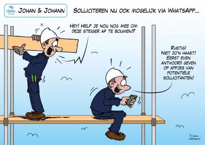 Solliciteren nu ook mogelijk via Whatsapp Haldu Groep bouw bouwsector bouwbedrijf