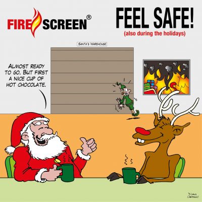 kerst branddeuren veiligheid arbo adventskalender Loko Cartoons omgeving Nijmegen Arnhem